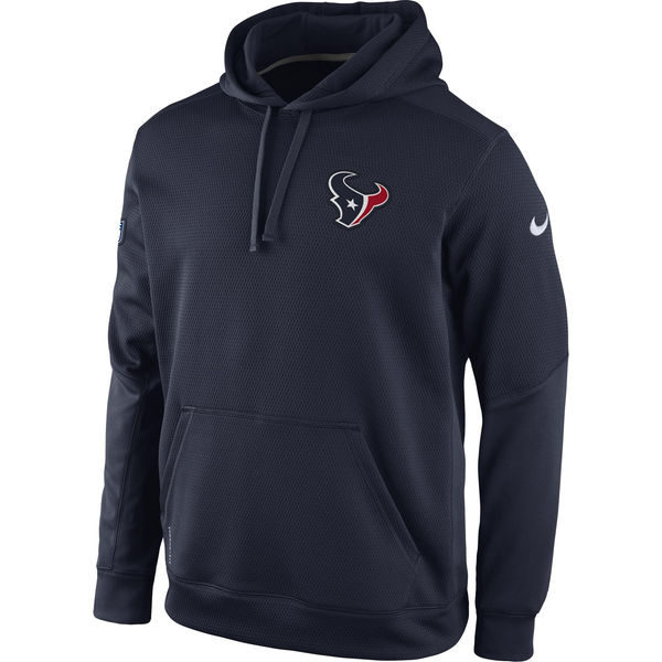 Men Houston Texans Nike KO Chain Fleece Pullover Performance Hoodie Navy Blue